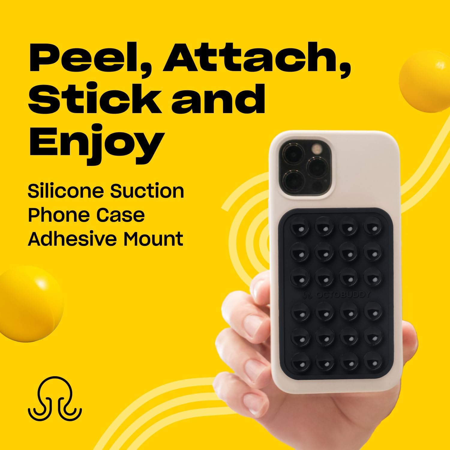 Classic MAX - Silicone Suction Phone Case Adhesive Mount - Hands-Free, Strong Grip Holder for Selfies and Videos - iPhone and Android Compatible - 2.6″ x 3.9″, Darth Vader