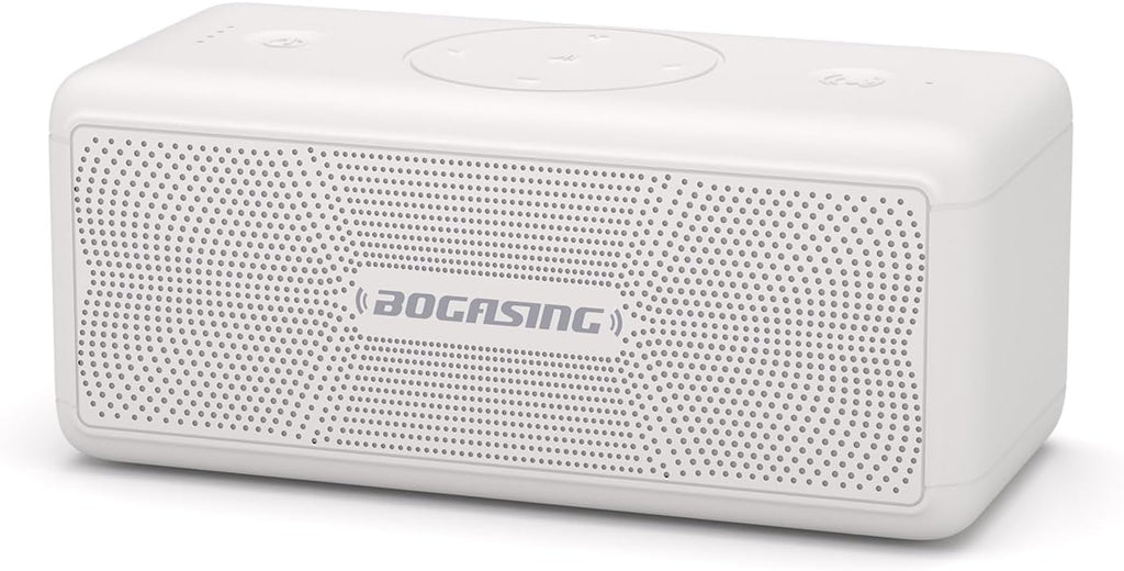 BOGASING Bluetooth Speakers, M5 Portable Wireless Speaker with 40W Loud Stereo Sound & Punchy Bass, 30H Playtime, IPX7 Waterproof, Bluetooth 5.3, EQ, TWS, TF-Card, AUX, USB, for Outdoor Home (White)
