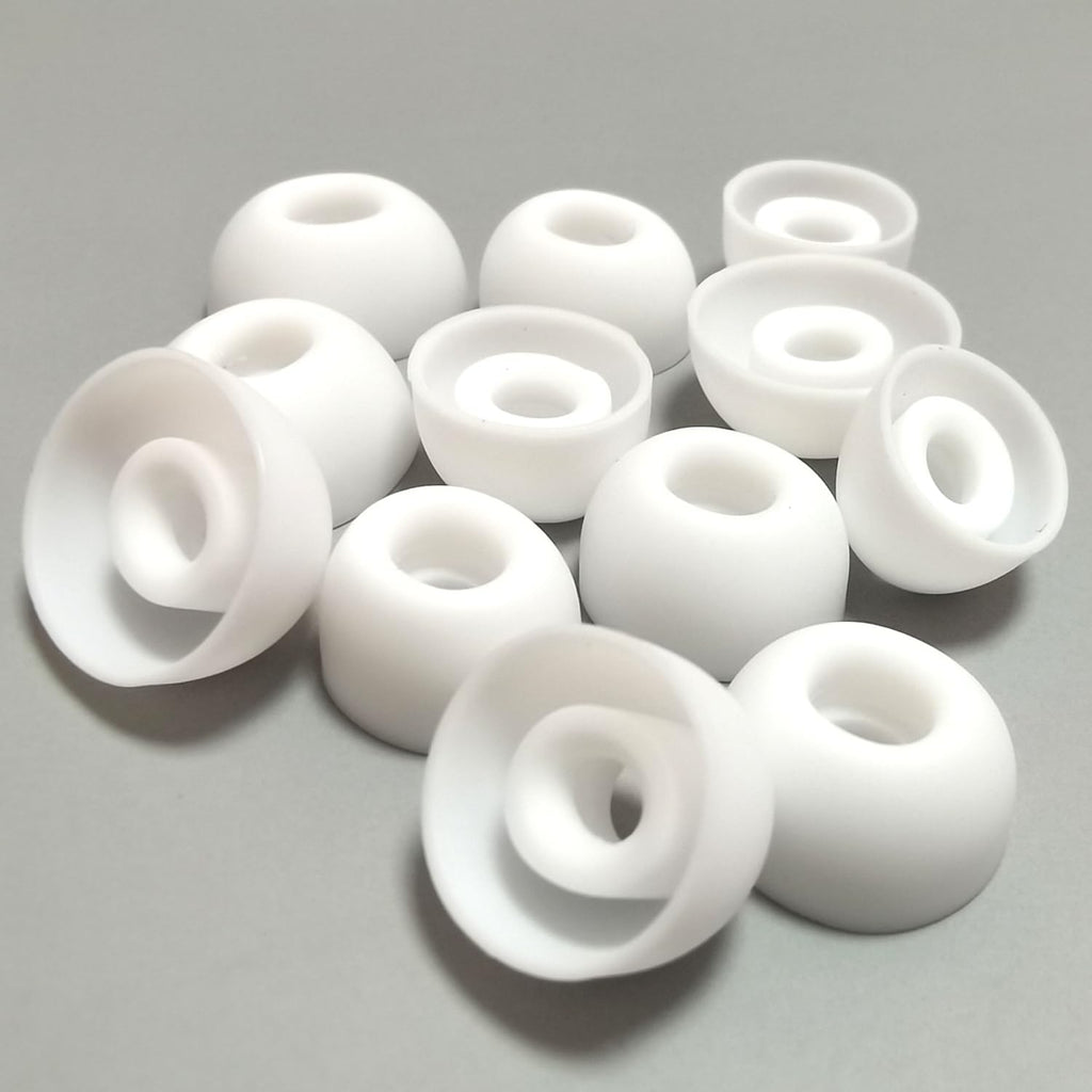 Earbuds Tips Replacement Universal Oval Earbuds Tips for True Wireless Earbuds 4.0mm-6mm Nozzle Silicone Replacement Ear Tips 6 Pairs LMS White
