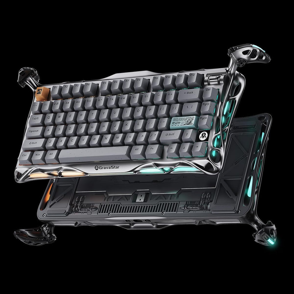 GravaStar Mercury K1 Pro Wireless Gaming Keyboard, Aluminum Alloy, 75% Layout Custom Keyboard, Designed for Durability & Unique Aesthetic (Gray)