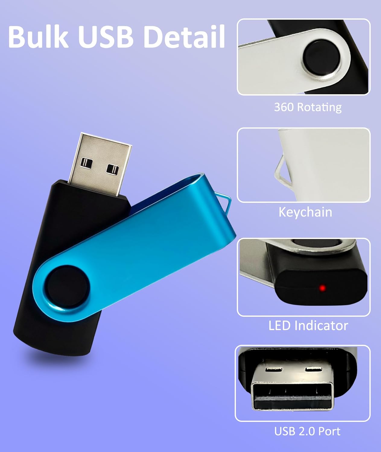 2GB USB Flash Drive 10 Pack, Nicepicten USB 2.0 Thumb Drives Zip Drive USB 2GB Memory Stick Swivel Pendrive Jump Drives Multipack with 10PCS Lanyard for Events Office (Colorful 10Pack 2 GB)