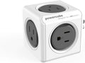 Allocacoc PowerCube Original 5 outlets, Surge Protector Wall Plug Charger Outlet Multiplier, Compact for Travel Home Office Dorm workspace 1875W 125V 15A ETL(Grey)