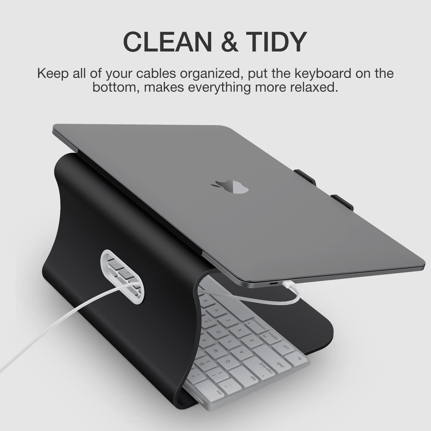 Laptop Stand, Aluminum Notebook Holder Riser Heat-Vent for MacBook Air/Pro, Dell, HP, Lenovo, Microsoft Surface, Samsung 11-16 inches Notebook (Black)