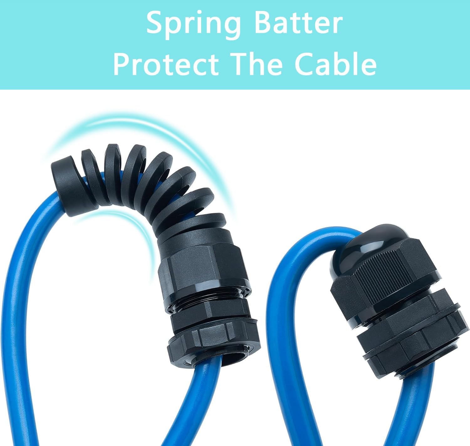 8 Pcs Waterproof Cable Gland, PG9(NPT 1/4) Thread(4-8mm), Made of PA66 Material,waterproof wire grommet Strain Relief Cord Connectors,Suitable for Various Electrical Installations