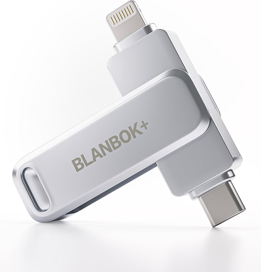 MFi Certified 128GB Flash Drive for iPhone Photo Stick, USB Thumb Drive Memory Stick High Speed USB Drive Photo Storage for iPhone Flash Drive Compatible for iPhone/iPad/Android/PC