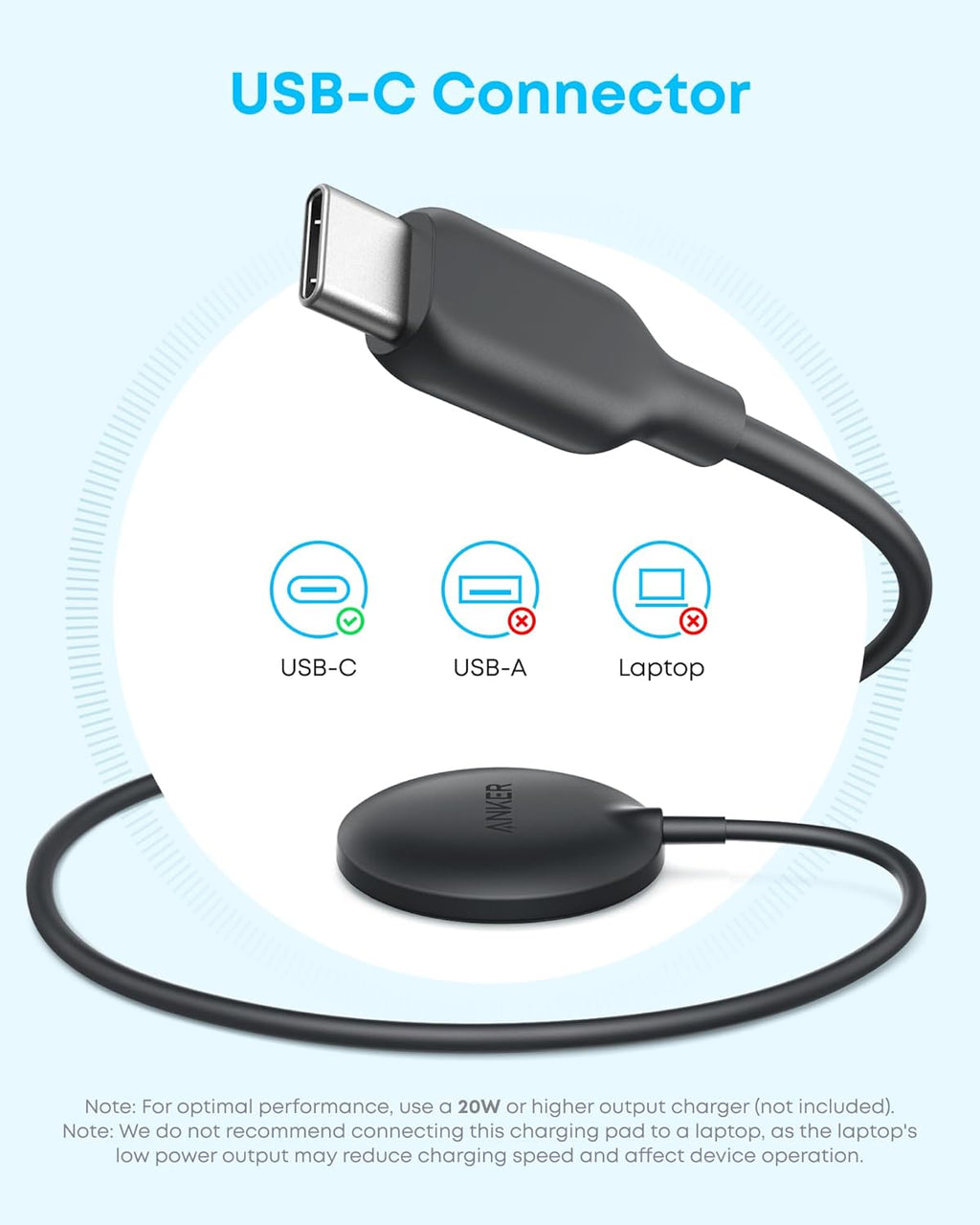 Anker Zolo Magnetic Wireless Charger, Qi2 Certified 15W MagSafe-Compatible Wireless Charging Pad, for iPhone 16/15/14/13 Series, AirPods, and More (Adapter Not Included) (Black, 1 Pack)
