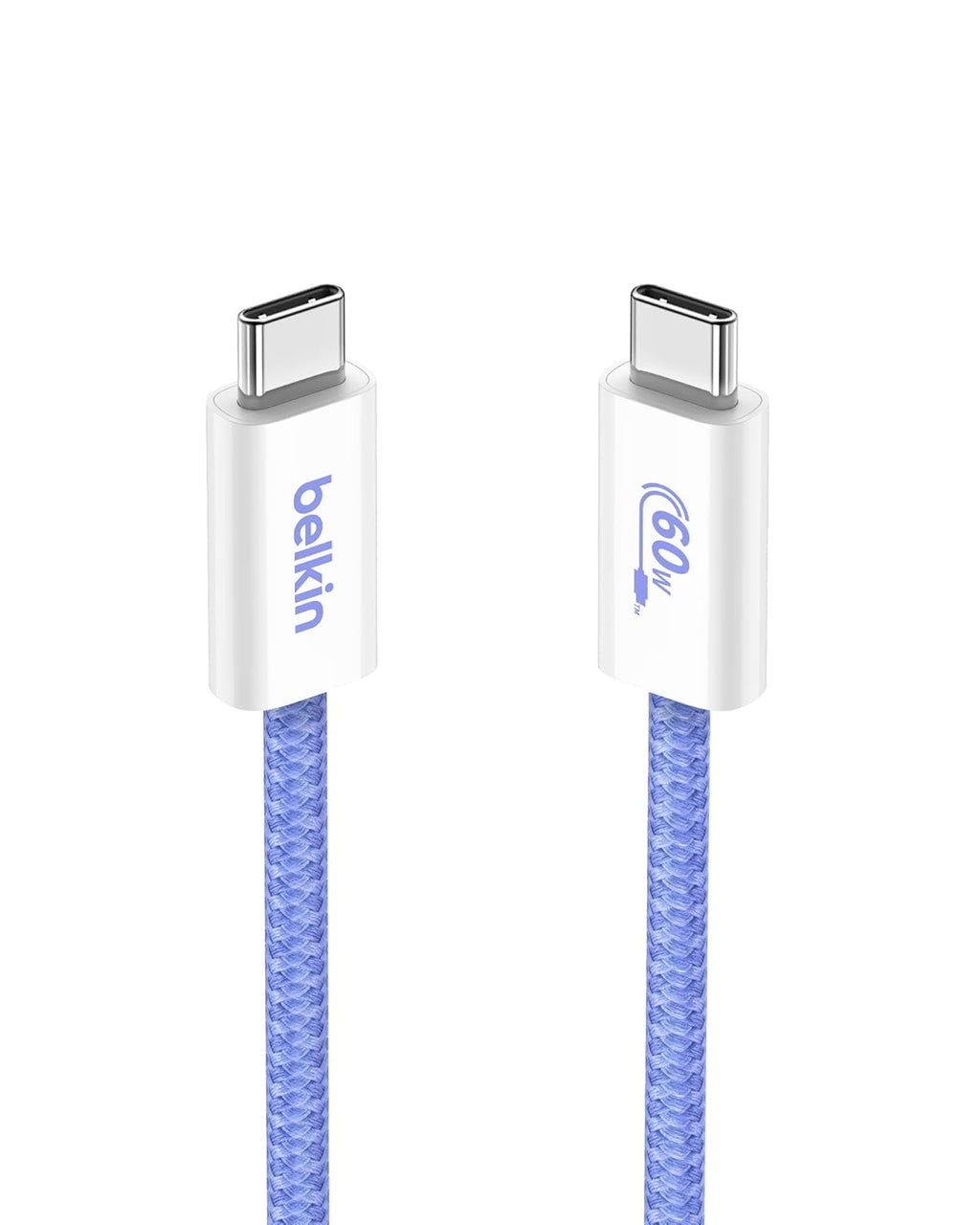 Belkin USB C to USB C Cable, 3.3ft, 60W - Type C Charger, iPhone Charger Cord, Soft, Braided, Flexible for iPhone 16, Galaxy S25, Pixel 9, Airpods, iPad Pro, Tablet & More, Travel Essentials - Blue