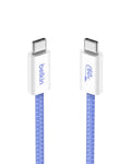Belkin USB C to USB C Cable, 3.3ft, 60W - Type C Charger, iPhone Charger Cord, Soft, Braided, Flexible for iPhone 16, Galaxy S25, Pixel 9, Airpods, iPad Pro, Tablet & More, Travel Essentials - Blue