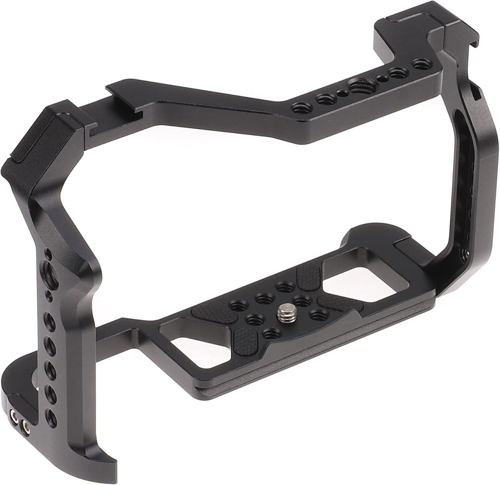 Hersmay R5 R6 Cage with Top Handle,Aluminium Alloy Camera Cage for Canon EOS R5 R6 Mirrorless Cameras, Vlogging Video Shooting Filmmaking Rig Stabilizer with 1/4" Mounting and 3/8" Arri Locating Hole
