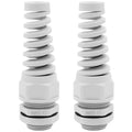 Strain Relief Cord Connector,LISTENJIALE 2Pcs NPT 1" Waterproof Cable Gland Flex Spiral Strain Relief Adjustable 18-25mm Cable Connector Nylon Joint with Gaskets(Grey)