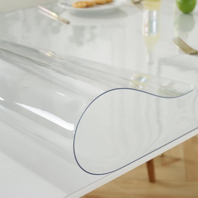 LovePads Clear Table Cover Protector 35.4 x 63 Inch, 1.5mm Thick Plastic Table - Image 7