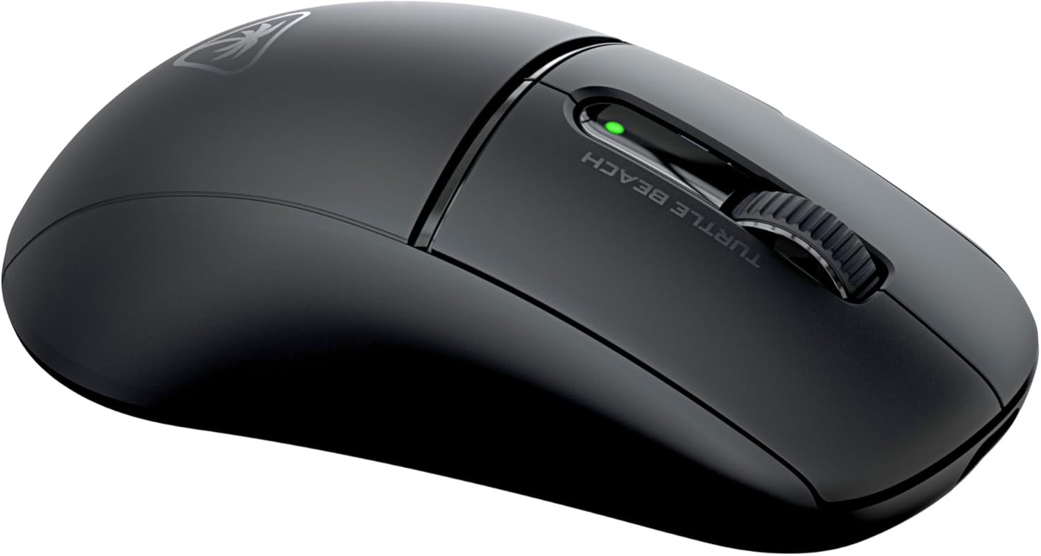 Turtle Beach Burst II Air – 2.4GHz Wireless Gaming Mouse: 47g Ultra Lightweight, Optical Switches, Symmetrical, 26K DPI Optical Sensor, Bluetooth, 120-hour Battery, USB-C Cable – Black