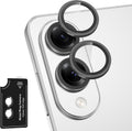 for Samsung Galaxy S25 Edge Camera Lens Protector, Individual Metal Ring Tempered Glass Lens Cover, [Strong Adsorption] Scratch Resistant Ultra-Thin HD Clear Lens Cover, 1 Set-Black