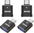 ENVEL USB to USB C Adapter, USB3 5Gbps High Speed Data Transfer, OTG Converter Thunderbolt3 to USB Female Compatible with Apple iWatch iPhone 15 Pro Max iPad Air 4 5 Mini 6 (Black C, USB C Male)