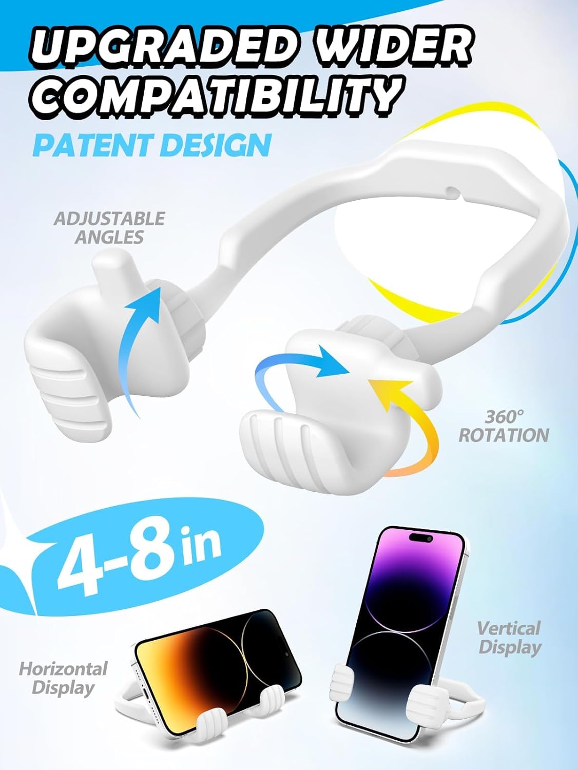 Cell Phone Stand Thumbs Up Lazy Phone Stand - 2 Pack Phone Holder 2025 College Graduation Gifts for Her Him Cellphone iPhone Stand for Desk Birthday Gifts for Teens Girls Boys Adults Women Men Wife
