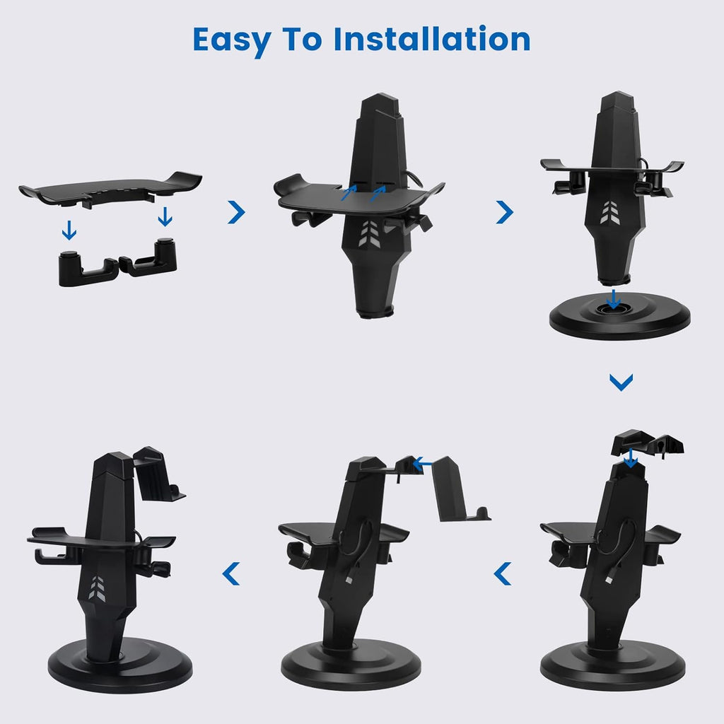 alcopanda VR Stand, Headset Charging Dock, VR Display Stand Accessories for Meta Quest 2, PSVR 2,Rift, Rift S,Valve Index Headset and Touch Controllers