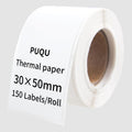 PUQU 30x50mm Direct Thermal Sticker Labels, Self-Adhesive All-Purpose Label Maker Tape, Compatible with AQ Series Label Printer, Refills Standard Laminated Office Labeling, 1 Roll of 150 Labels