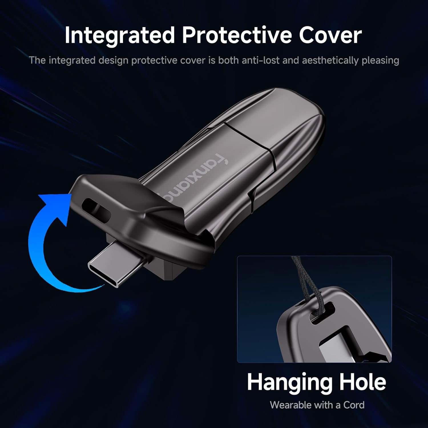 Flash Drive 512GB, USB 3.2 Gen2 Up to 1050MB/s, USB Drive, USB A + Type C External Portable SSD for iPhone 15/Pro/Android Phone/Windows/MacPC/Laptops, FF952