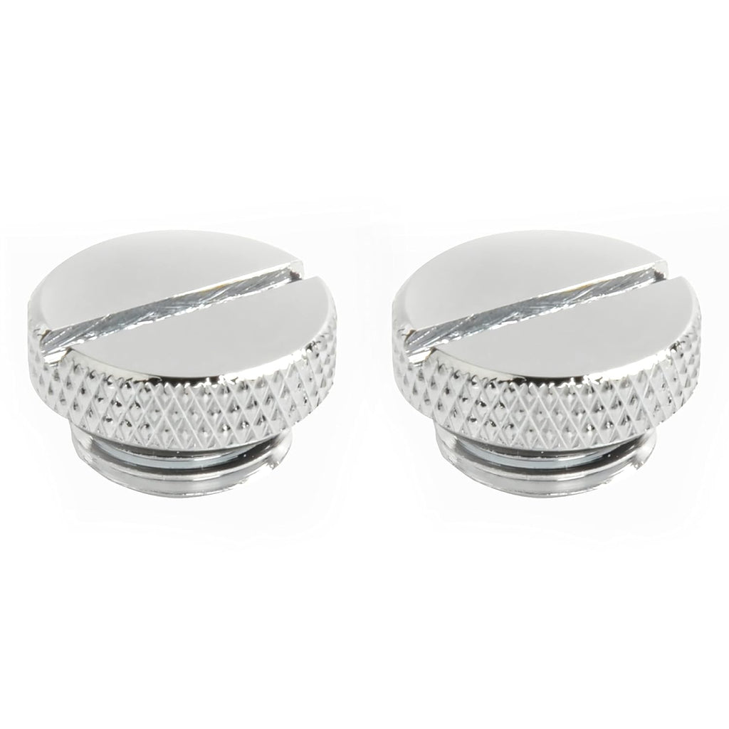 Dracaena 2 Pack G1/4" Thread, Thin Water Stop Plug Fitting with Coin Slot for Computer Water Cooling System, Durable Brass/Copper Material, Silver