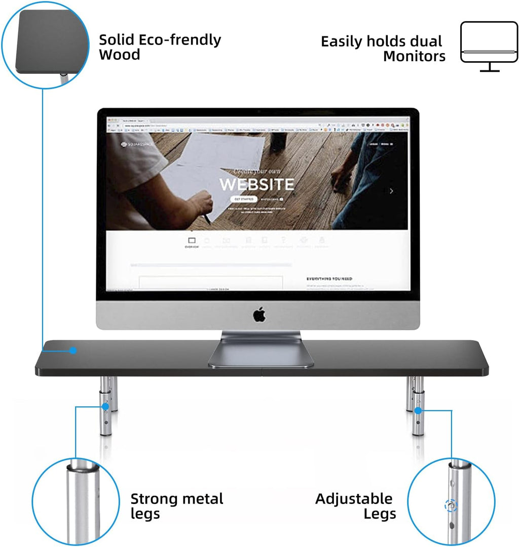 suptek Laptop Stand for Desk,Computer Monitor Laptop Stand Riser for Printer, Notebook and All Flat Screen TV Display,3 Height Adjustable(MST016)