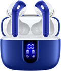 TAGRY Bluetooth Headphones True Wireless Earbuds 60H Playback LED Power Display Earphones with Wireless Charging Case IPX5 Waterproof in-Ear Ear buds with Mic for TV Smart Phone Laptop Computer Sports