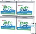 Redodo Bluetooth 24V 50Ah TM Low-Temp LiFePO4 Battery, Smart Lithium Battery Built in 50Ah BMS, 10 Years Lifespan, Perfect for Trolling Motor, Marine, RV, Fishing Finder, Solar and Off Grid-4 Pack