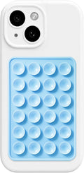 AZXYI Silicone Suction Phone Case Mount, Silicon Adhesive Suction Cup Phone Mount, Non Slip Sticky Phone Grip for Cellphone, Strong Grip Holder for Selfies and Videos (Baby Blue)