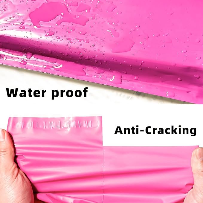 POLYSELLS 200 pcs 9x12 Inches Pink Poly Mailers Shipping Envelopes, Strong - Image 4
