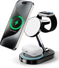 Intoval Fast Charging Station for Magsafe Apple Devices, Wireless Charger for MagSafe iPhones, 3 in 1 Magnetic Charger Stand for iPhone 16/15/14/13, Apple Watch & AirPods. (Black)