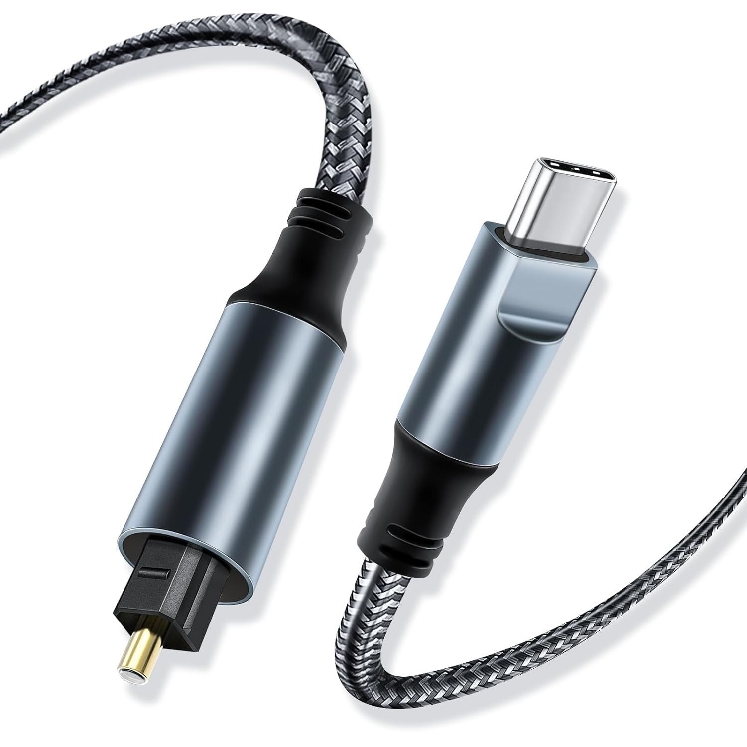 Kumiho Braided USB C to Optical Audio Cable 10Ft USB C to Toslink Optical Cable with Gold-Plated Connector for TV/Soundbar, Sony PS5,Speakers & Home Theater Systems