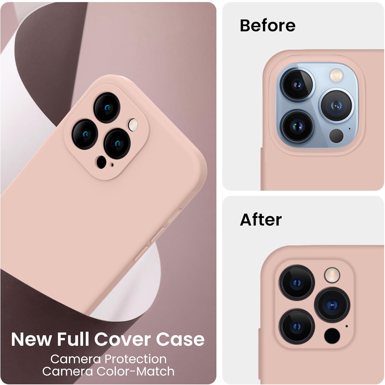 FireNova Designed for iPhone 13 Pro Max Case, Silicone [Camera Protection] Phone Case with [2 Screen Protectors], Soft Anti-Scratch Microfiber Lining Inside, 6.7 inch, Pinksand