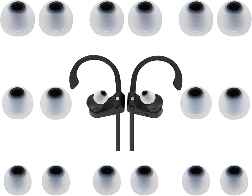 Earbud Tips Ear Bud Tips Soft Anti Slip Washable and Reusable Silicone Replacement Earbud Tips Fit Most in-Ear Earbuds(Inner Hole 3.8mm -5.1mm) 18pcs S M L