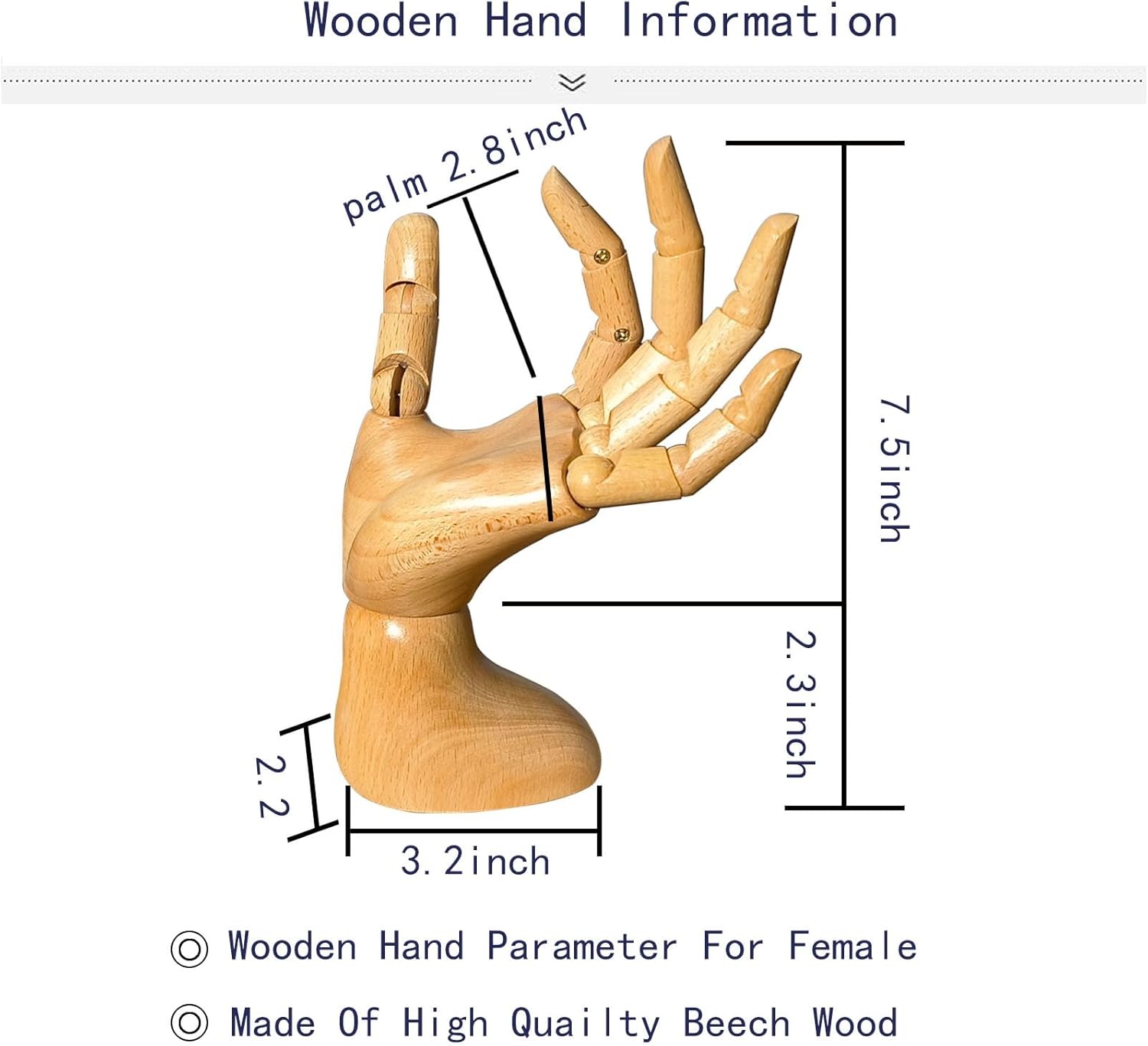yangjietf mannequin,mannequin hand,hand model,hand mannequin for nails,drawing mannequin,wooden hand,wooden mannequin,articulated fingers,hand model for drawing,female hand of left., Female_left