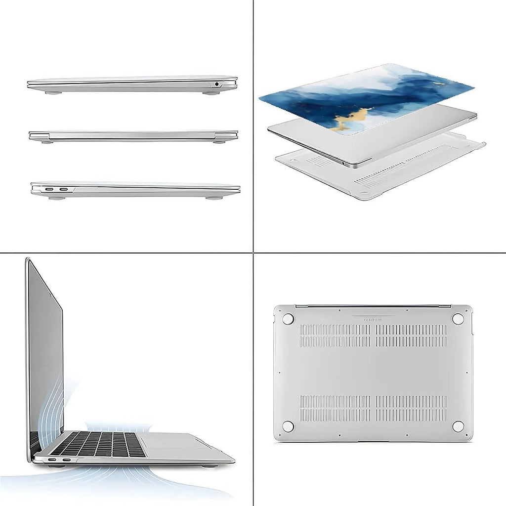 Compatible with MacBook Air 13.3 13.6 Inch Case 2022 2021 2020 2019 Plastic Hard Shell Case Cover,13.6 Air (A2681) M2 2022, Blue Marble
