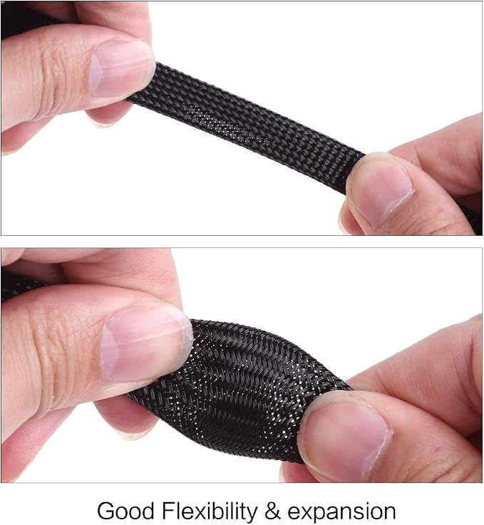 Keco 100ft – 1 inch PET Expandable Braided Cable Sleeve – Wire Sleeving - Image 5