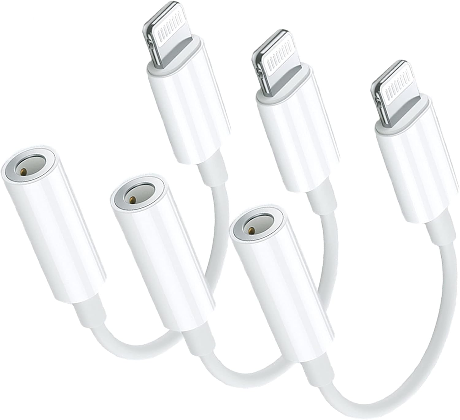 Apple MFi Certified 2 Pack Lightning to 3.5mm Headphone Aux Audio Jack Adapter, iPhone Dongle Cable Earphones Headphones Converter Compatible with iPhone 13 12 11 Pro X XR XS Max 8 7 (3)