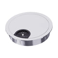 Desk Grommet 3-1/8 Inch 80mm, Zinc Alloy Computer Desk Wire Hole Cover, Office Desktop Cord Cable Hole Metal Ring, Silver Tone