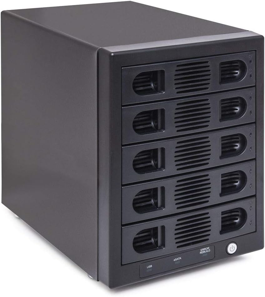 Syba 5 Bay Tool Less Tray Hot Swappable 2.5" 3.5" SATA III RAID HDD External USB 3.0 Enclosure Windows MacOS SY-ENC50118