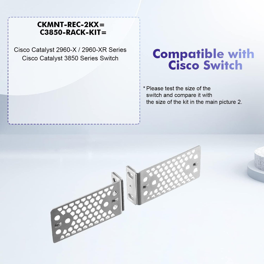19" Rack Mount Kit for Cisco Switches 2960-X/2960-XR Series and 3650/3850 Series Universal Rack Ears