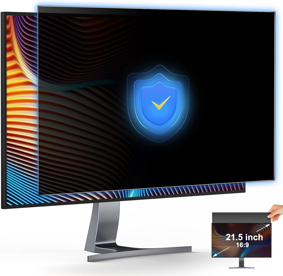 [2-Pack] 21.5 Inch Privacy Screen for Monitor Computer Screen Privacy Filter for 16:9 Widescreen Monitor Desktop PC Monitor Privacy Film Monitor Privacy Shield and Anti-Glare Protector