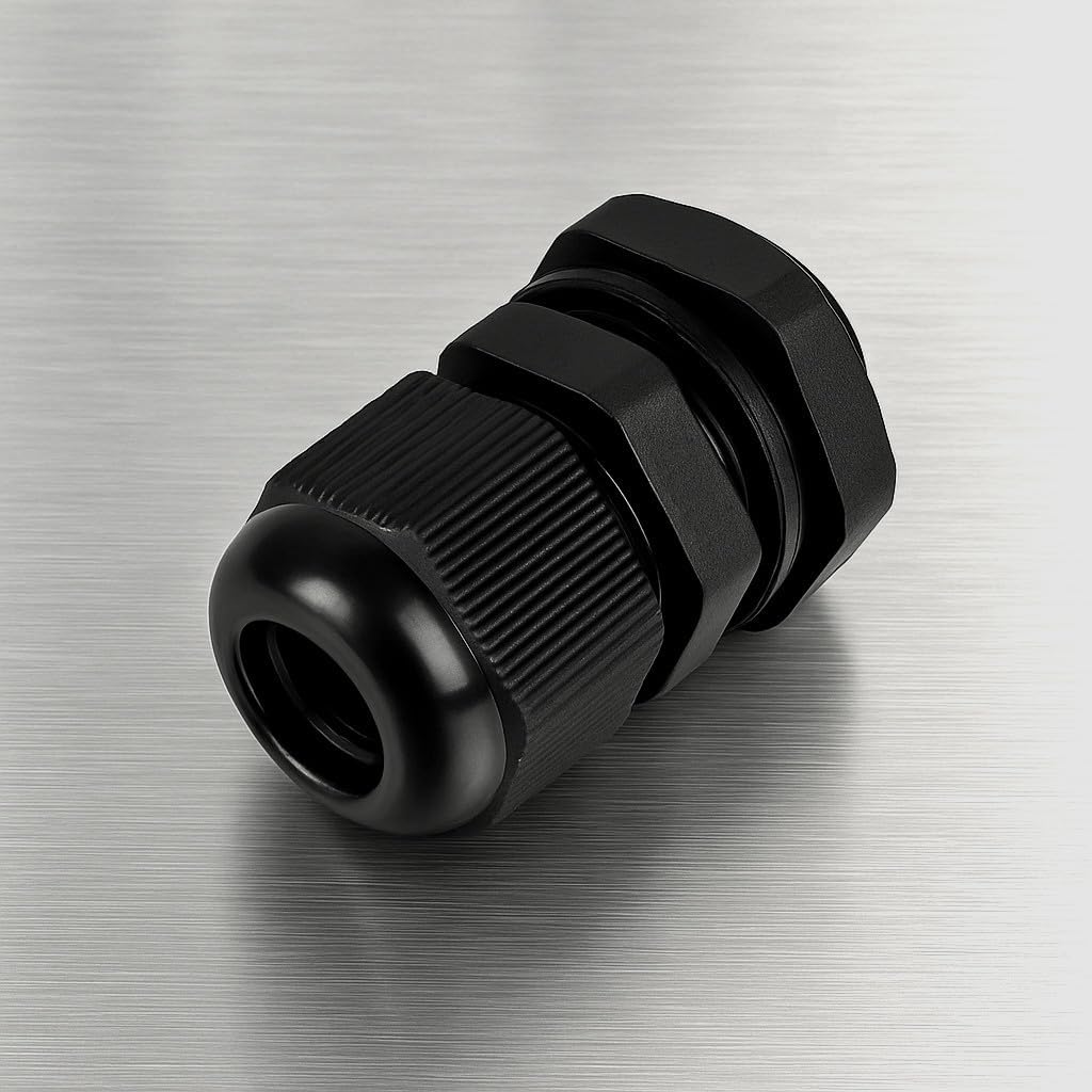 MGI SpeedWare 3/8" NPT Strain Relief Nylon Cord Grip Cable Glands, Black Plastic Grommet 100-Pack