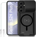 Battery Case for Galaxy S24 Plus, [12000mAh] Slim Portable Protective Fast Charging Case Backup Power Bank Battery Case Compatible with Galaxy S24 Plus-6.7 inch-Black