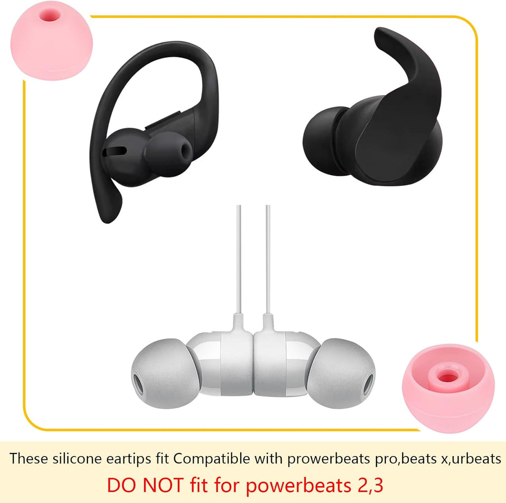 Replacement Earbud Tips Silicone Ear Tips Compatible with Powerbeats Pro Beats Wireless Earphone Headphone Earbud Rubber Tips Earbud Covers 4 Pairs