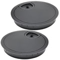 Desk Grommet 3-1/8" (80 mm), Desk Cord Hole Cover, Cable Grommet Metal Zinc Alloy Materilal, Desk Hole Grommet for Office and Home Table Cable, Detachable Cable Cord Organizer (Flat Black 2 Pcs)