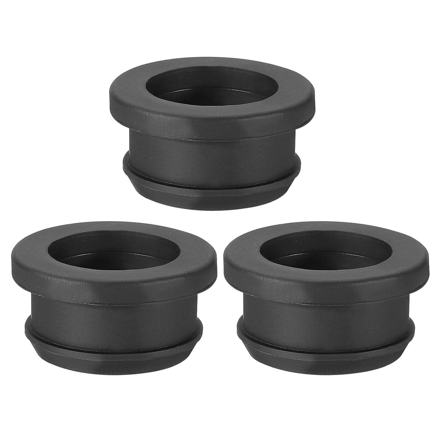 PATIKIL 26mm / 1 Inch Drill Hole,13/16 Inch ID Rubber Grommets, 3Pcs Top Hat Grommet for Wiring Eyelet Ring Gasket Automotive Firewall Cable Hole Plugs Wires Protection, Black