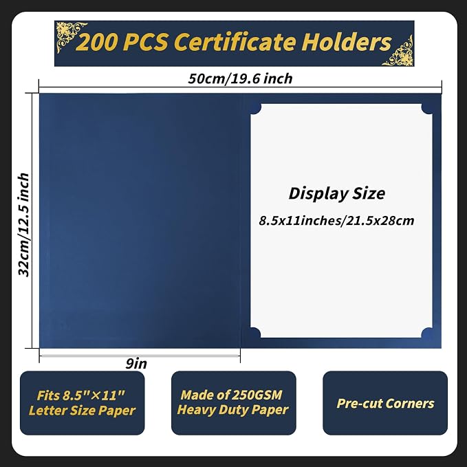 200 Pcs Certificate Holders Bulk, Document Covers - Image 2