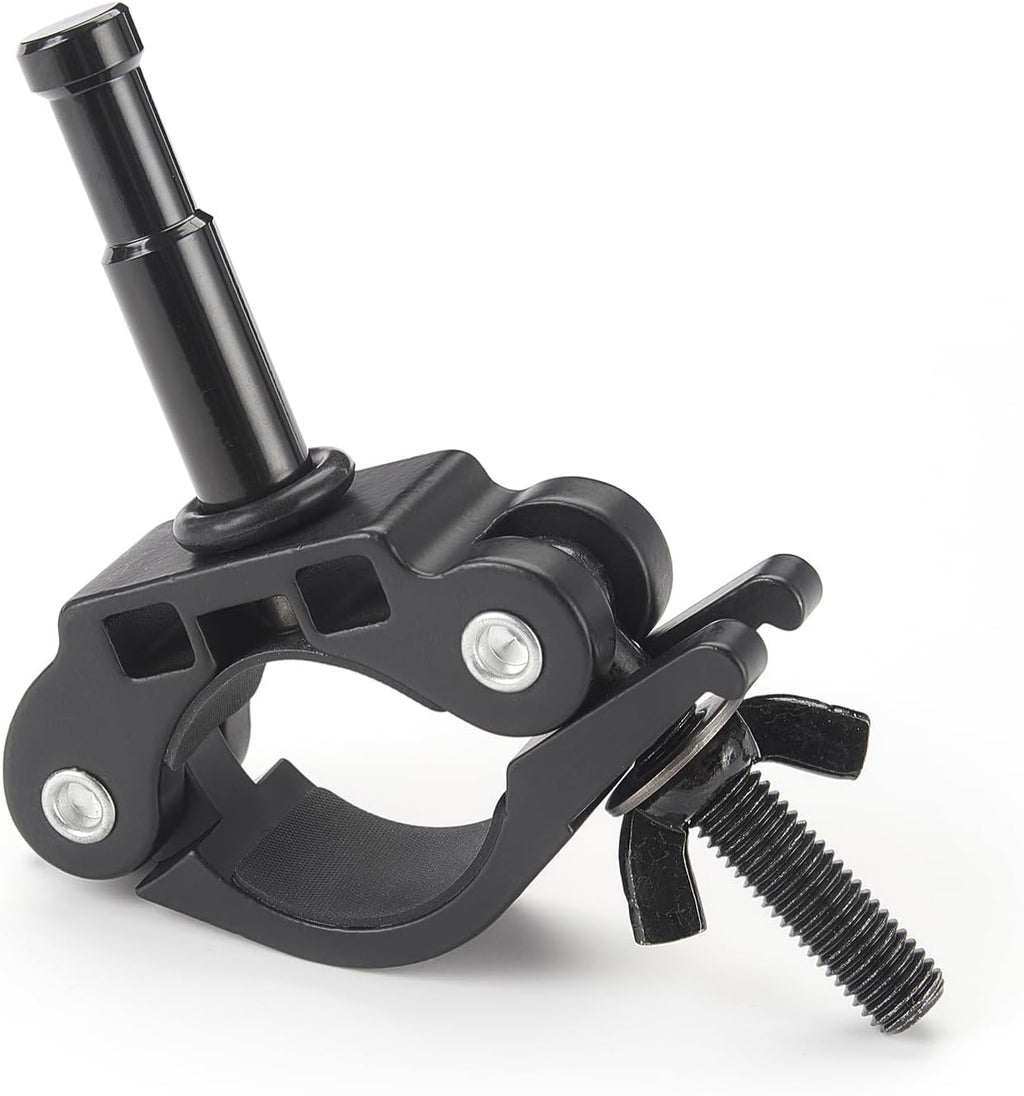 PHOCUS Half Coupler Clamp with 5/8" Baby Pin, Heavy Duty Truss Clamp on Round Tube for Supporting Photography Video Light Studio LED Ring Light (Clamp Range: 40-50mm)