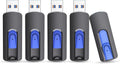 JUANWE 32GB Flash Drive 3.0 USB 5 Pack Thumb Drive Retractable Slide Memory Sticks for Computers Bulk USB Jump Drive Data Storage Pen Drive Blue