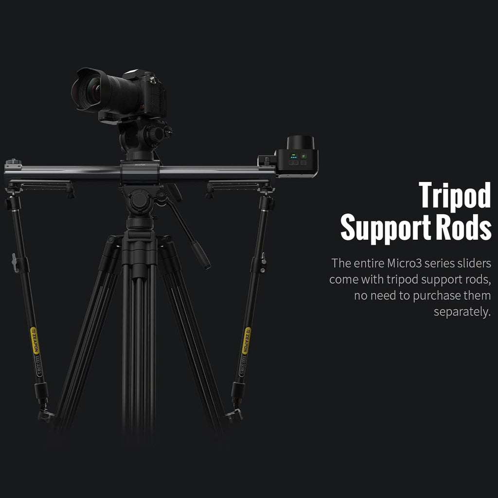 Zeapon Micro 3 E700 Double Distance Motorized Camera Slider, 30''/77cm Travel Distance, Compact Slider with carrying case, Motor Quick Switching, 10-26Lbs Payload and Adjustable Sliding Damping Design