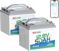 Redodo Smart Bluetooth 12V 50Ah LiFePO4 Lithium Battery for Trolling Motor, Low-Temp Protection, 10 Years Lifetime, Lightweight & Portable Perfect for RV, Solar, Boat Marine and Camping 2 Pack